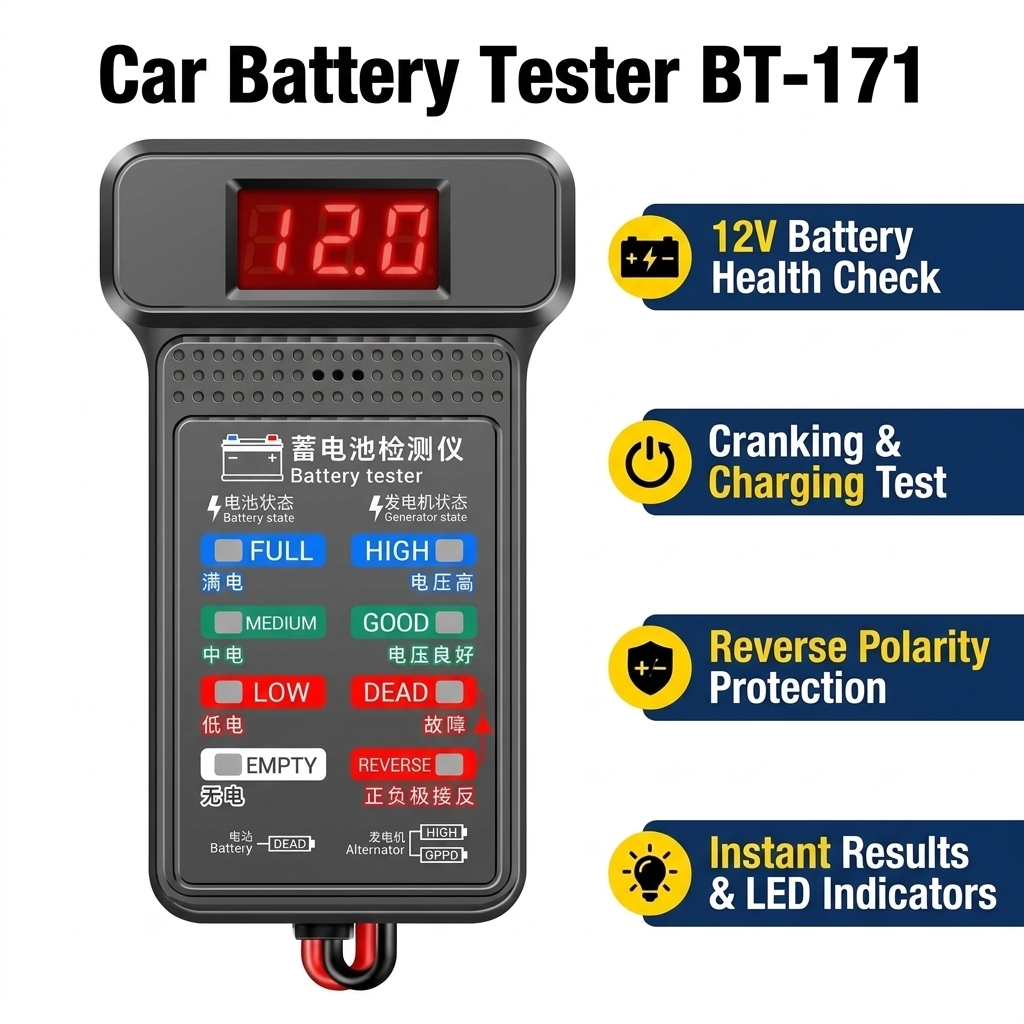 Car Battery Load Tester Digital Cranking - Testeur de batterie de voiture, analyseur