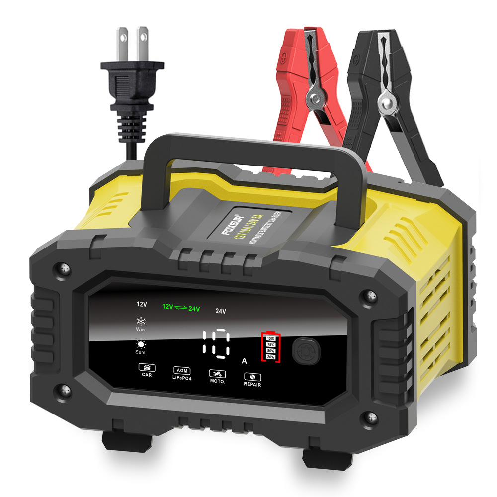 Smart Car Battery Charger 12V 24V 20A - FOXSUR-Chargeur de batterie intelligent pour voiture