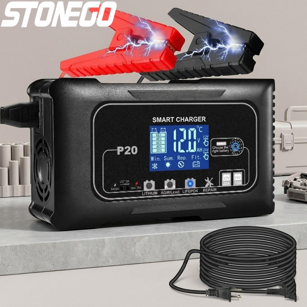 Lead Acid Battery Pulse Repair Desulfator - Chargeur de batterie intelligent 12V 24V