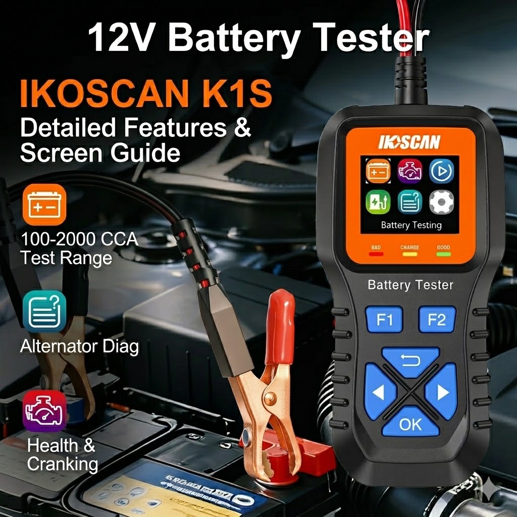 Alternator Tester Digital Diagnostic Tool - Testeur de batterie de voiture IKOSCAN