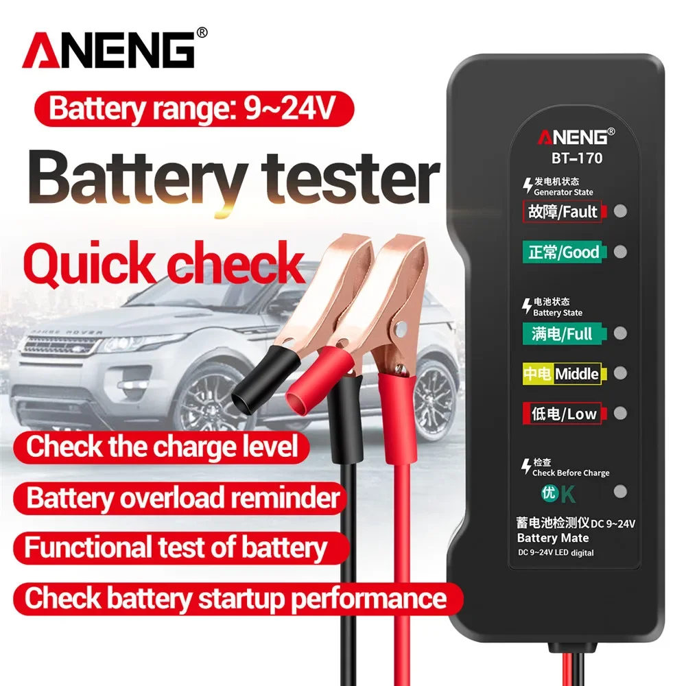 Alternator Tester Digital Diagnostic Tool - ANENG BT-170 Testeur de voiture et
