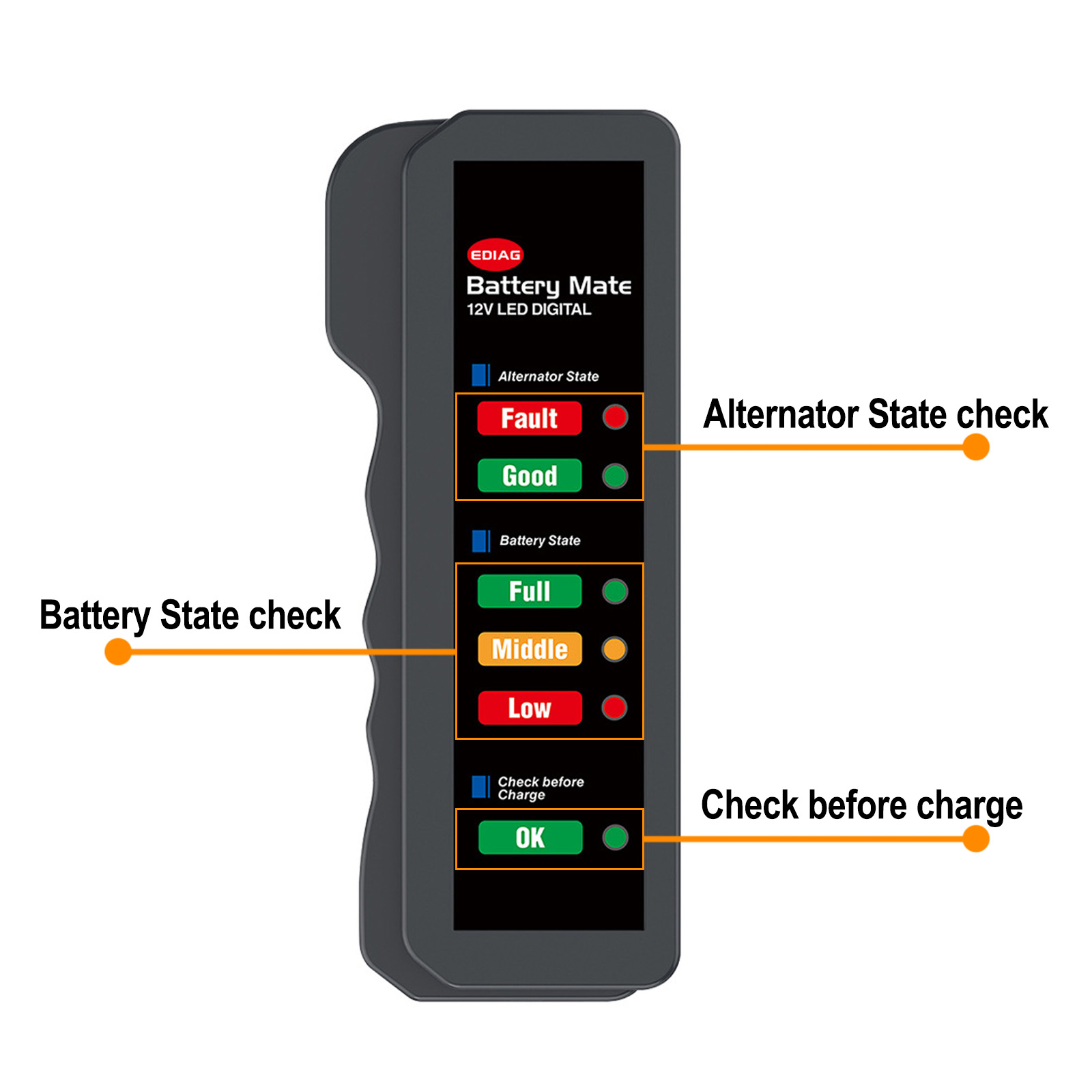 Mini testeur de batterie de vo - Alternator Tester Digital Diagnostic Tool avis et prix