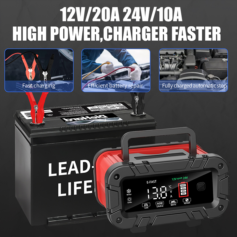 Chargeur de batterie 20A 12V/2 - Smart Car Battery Charger 12V 24V 20A avis et prix