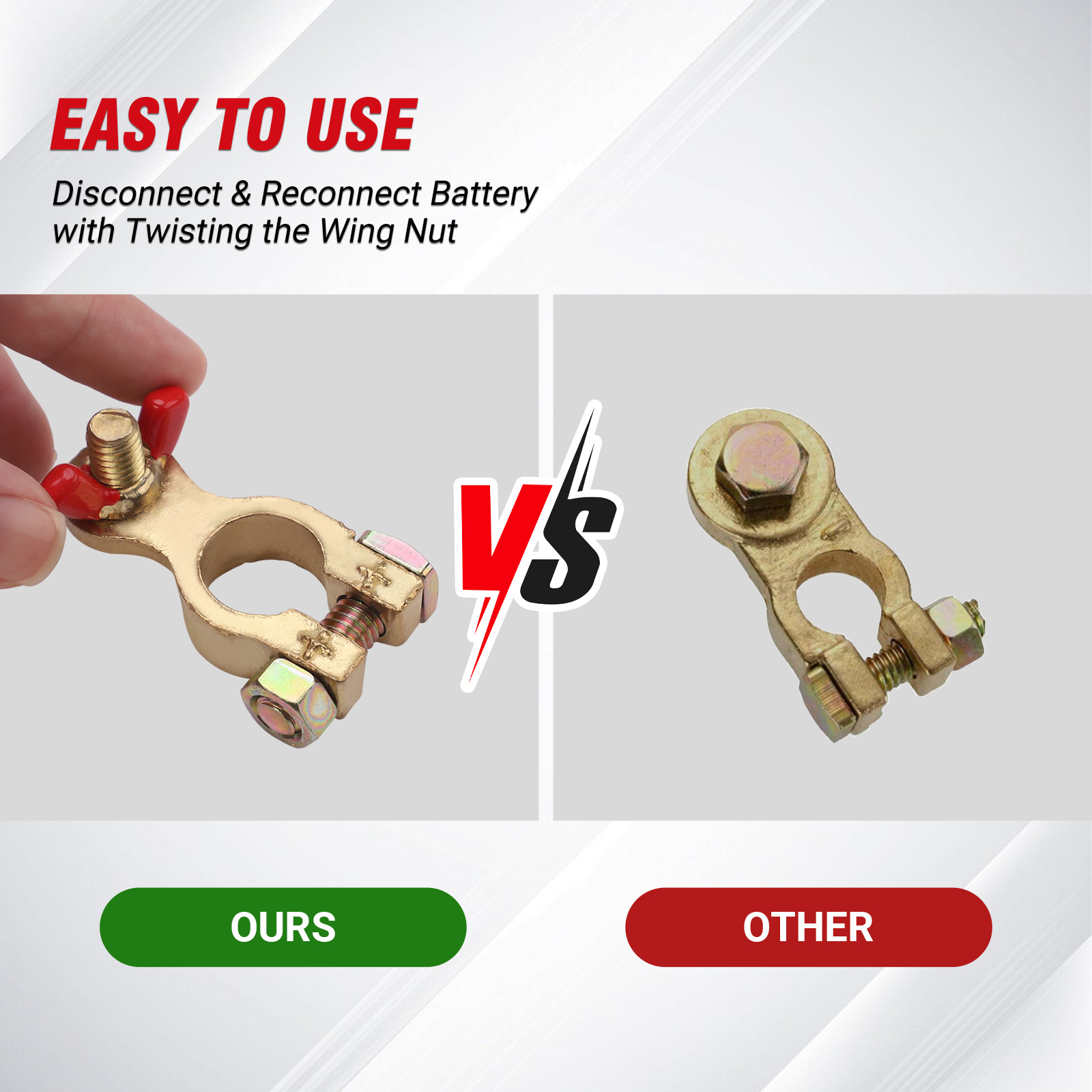 Bornes de batterie CNSPEED pou - Battery Terminal Clamps Quick Release Brass avis et prix