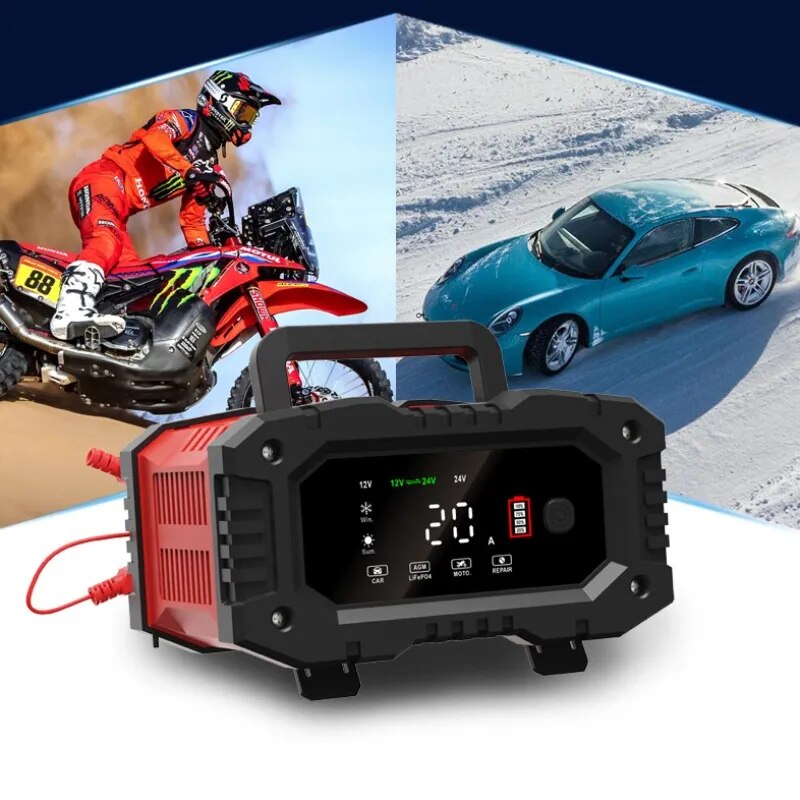 Chargeur de batterie intellige - Smart Car Battery Charger 12V 24V 20A avis et prix