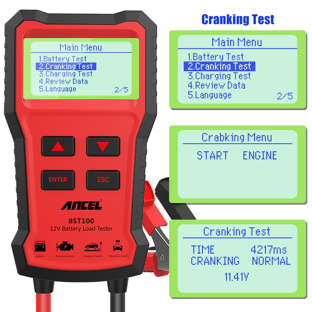HOT ANCEL BST100 Testeur de ba - Car Battery Load Tester Digital Cranking avis et prix