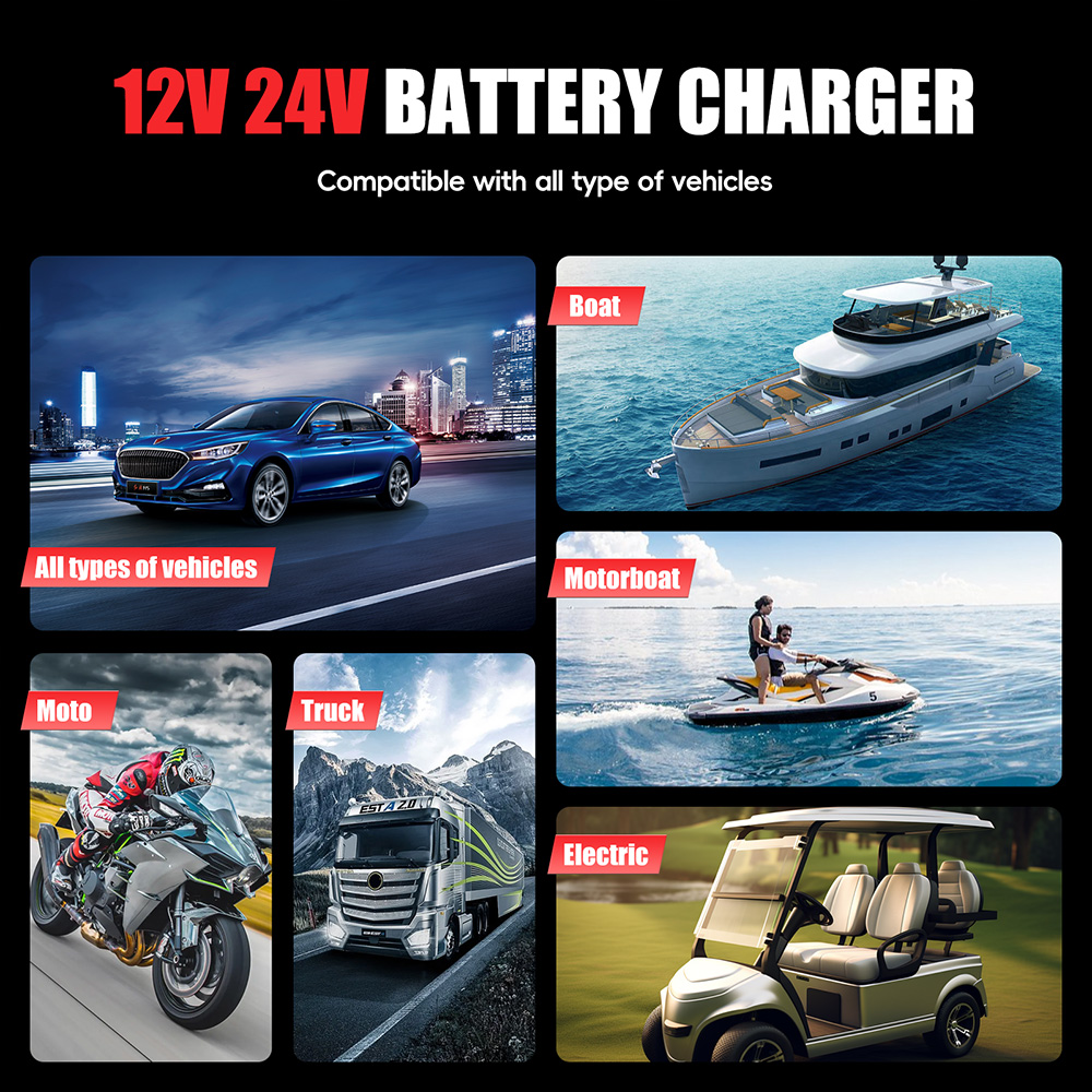 Chargeur de batterie intellige - Smart Car Battery Charger 12V 24V 20A avis et prix