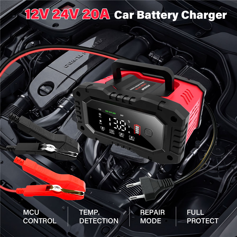 Chargeur de batterie de voitur - Smart Car Battery Charger 12V 24V 20A avis et prix