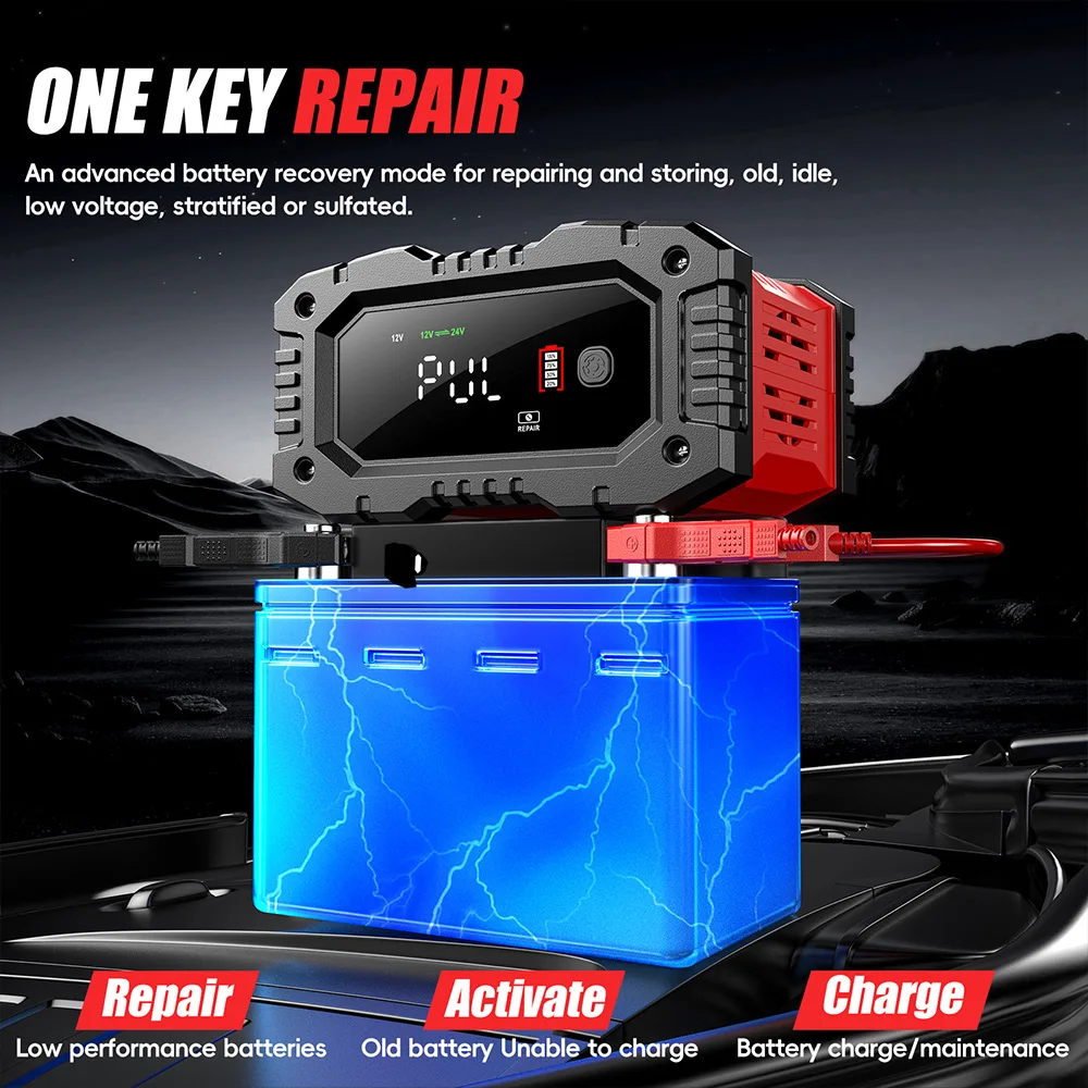 Chargeur de batterie intellige - Smart Car Battery Charger 12V 24V 20A avis et prix