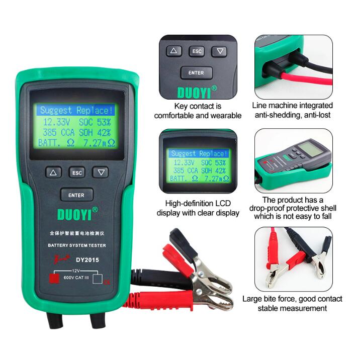 DUOYI DY2015 12V testeur de sy - Car Battery Load Tester Digital Cranking avis et prix